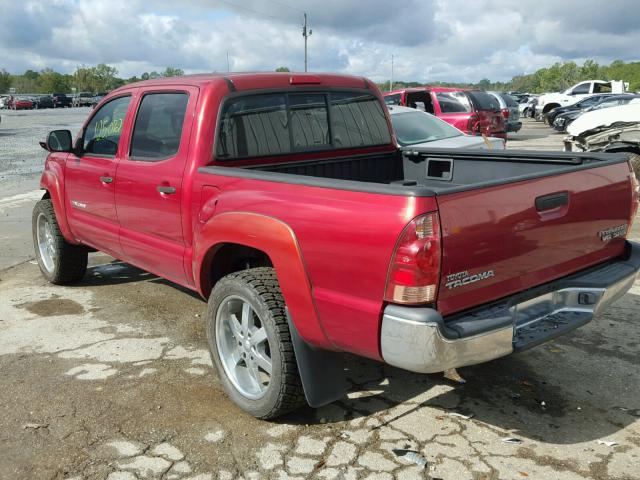 5TEJU62N65Z068931 - 2005 TOYOTA TACOMA DOU BURGUNDY photo 3