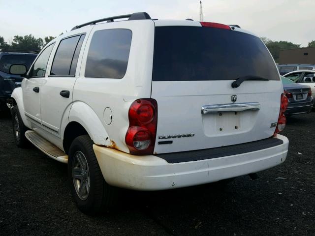 1D8HB58D85F623437 - 2005 DODGE DURANGO LI WHITE photo 3