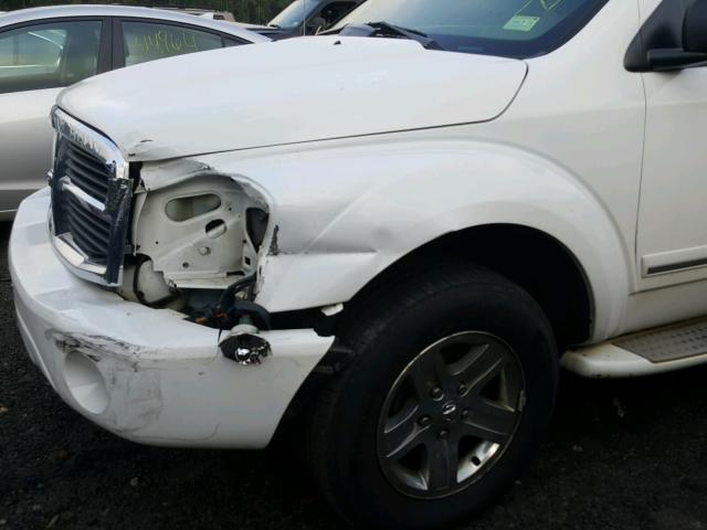 1D8HB58D85F623437 - 2005 DODGE DURANGO LI WHITE photo 9