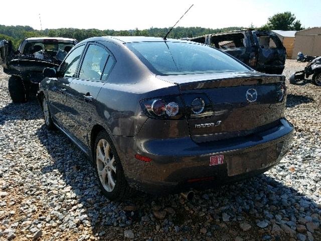 JM1BK324381187017 - 2008 MAZDA 3 S GRAY photo 3