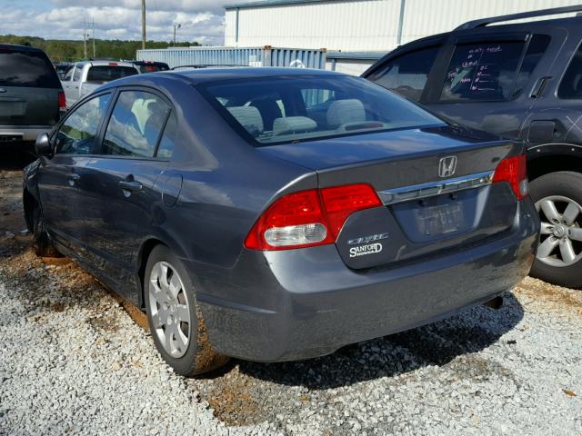 2HGFA16569H308803 - 2009 HONDA CIVIC LX GRAY photo 3