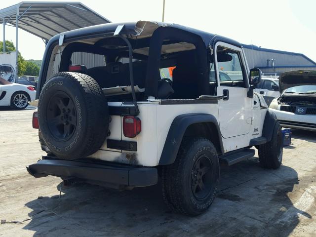 1J4FA49S25P313756 - 2005 JEEP WRANGLER / WHITE photo 4