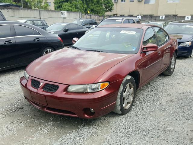 1G2WK52J81F110160 - 2001 PONTIAC GRAND PRIX BURGUNDY photo 2
