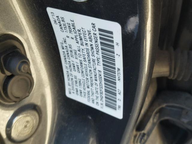 2HGFB2F52DH550418 - 2013 HONDA CIVIC GRAY photo 10