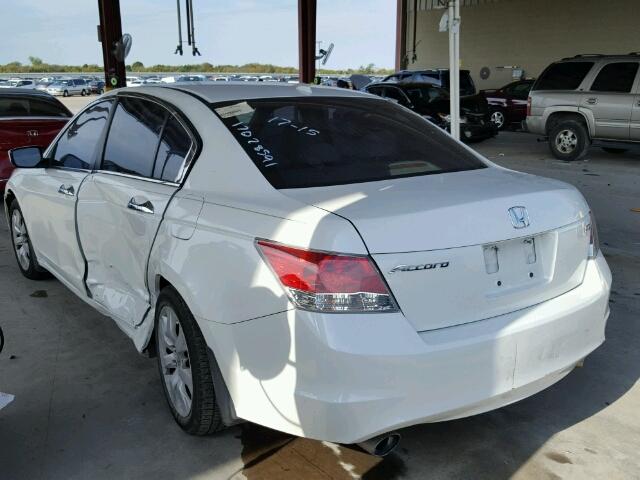 5KBCP3F86AB014853 - 2010 HONDA ACCORD EXL WHITE photo 3