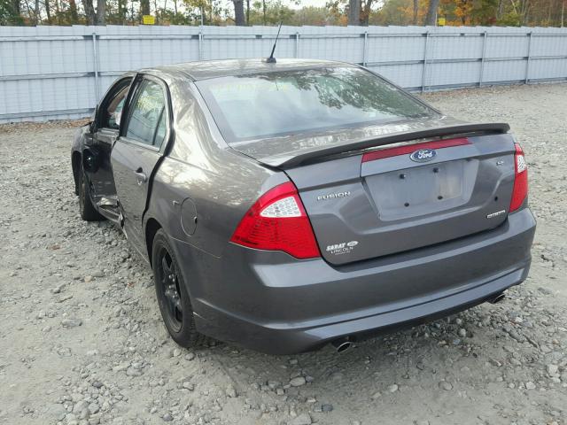 3FAHP0HGXBR111406 - 2011 FORD FUSION SE GRAY photo 3