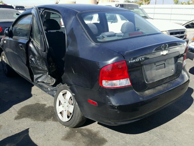 KL1TD566X6B618618 - 2006 CHEVROLET AVEO BASE BLACK photo 3