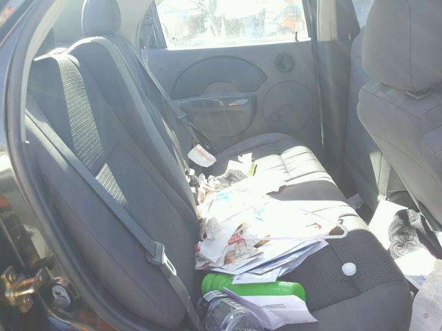 KL1TD566X6B618618 - 2006 CHEVROLET AVEO BASE BLACK photo 6