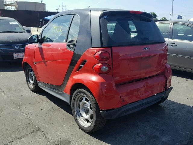 WMEEJ3BA1DK614075 - 2013 SMART FORTWO PUR RED photo 3