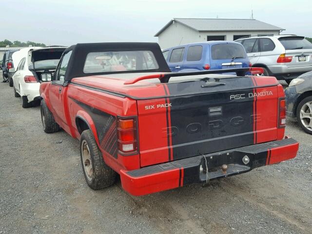 1B7FL29X9LS730110 - 1990 DODGE DAKOTA RED photo 3