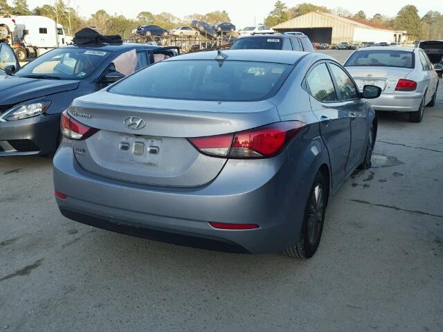 5NPDH4AE4FH642938 - 2015 HYUNDAI ELANTRA SE GRAY photo 4