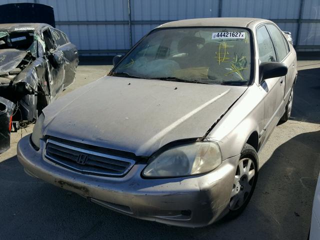 1HGEJ6677YL003094 - 2000 HONDA CIVIC LX CREAM photo 2