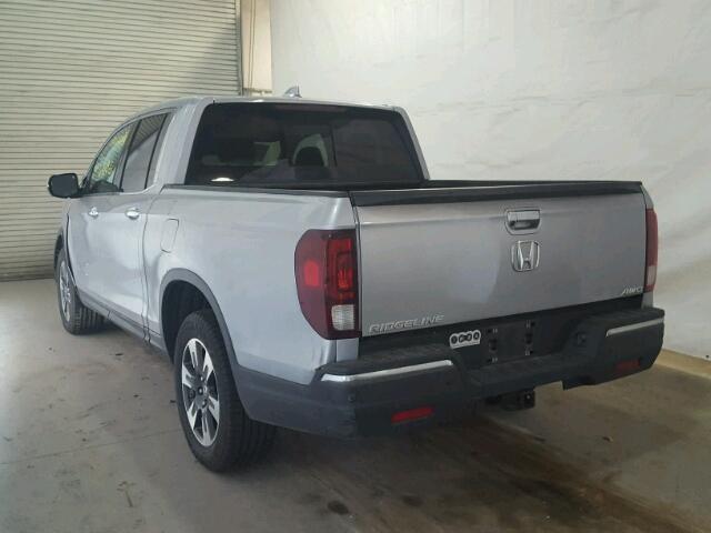 5FPYK3F79HB003566 - 2017 HONDA RIDGELINE SILVER photo 3