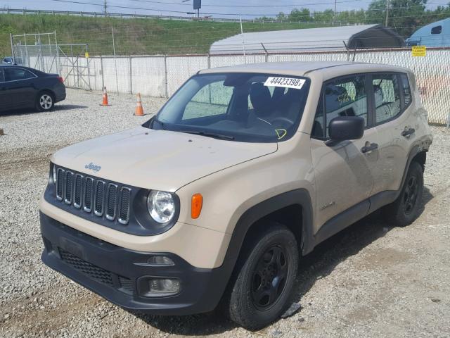 ZACCJBAH0FPB56302 - 2015 JEEP RENEGADE S TAN photo 2