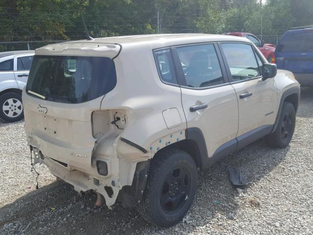 ZACCJBAH0FPB56302 - 2015 JEEP RENEGADE S TAN photo 4