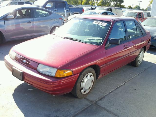 1FASP14J8SW365108 - 1995 FORD ESCORT LX RED photo 2