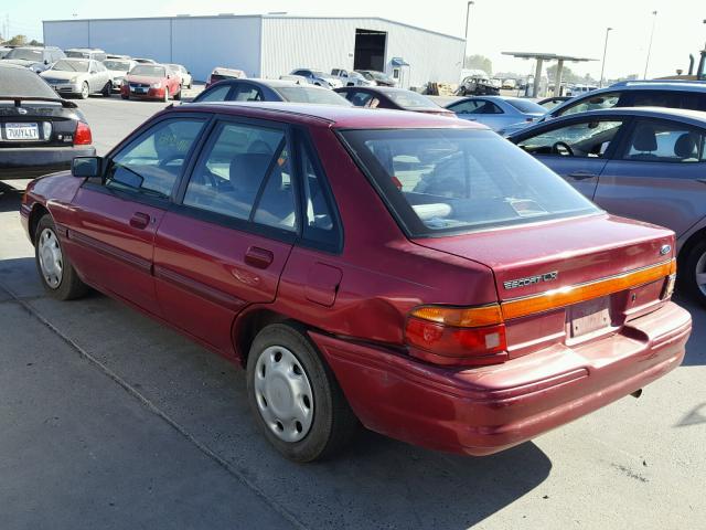 1FASP14J8SW365108 - 1995 FORD ESCORT LX RED photo 3