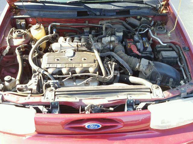 1FASP14J8SW365108 - 1995 FORD ESCORT LX RED photo 7