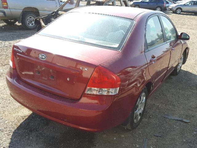 KNAFE121085576514 - 2008 KIA SPECTRA EX RED photo 4