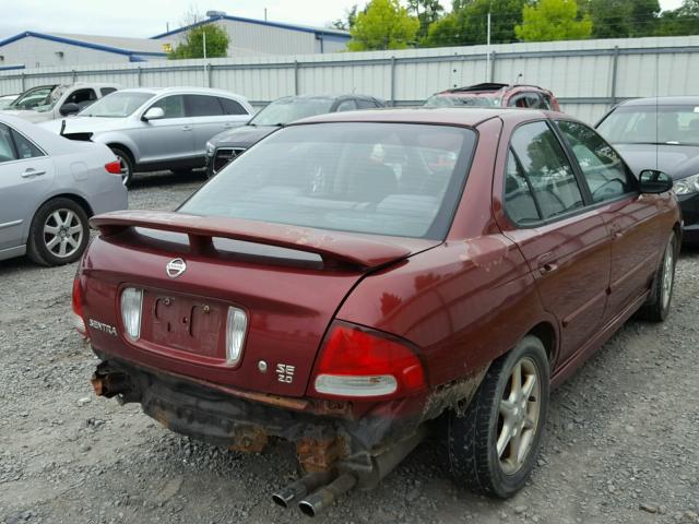 3N1BB51D21L129592 - 2001 NISSAN SENTRA SE BURGUNDY photo 4