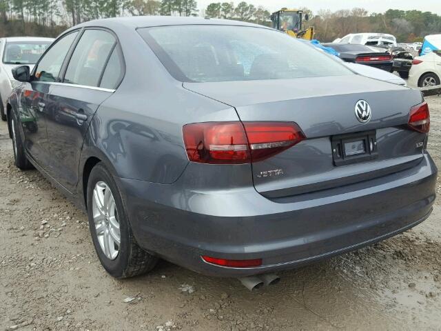 3VW2B7AJ7HM229042 - 2017 VOLKSWAGEN JETTA S GRAY photo 3