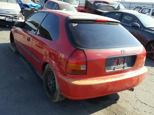 2HGEJ6424VH101550 - 1997 HONDA CIVIC CX RED photo 3