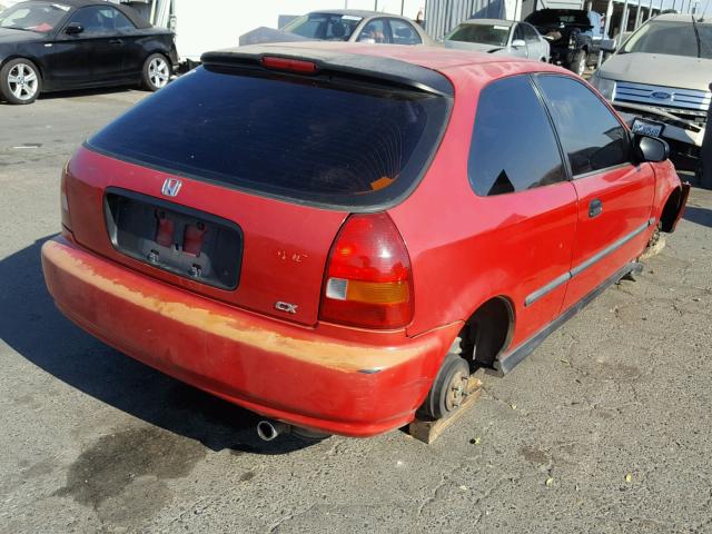 2HGEJ6424VH101550 - 1997 HONDA CIVIC CX RED photo 4