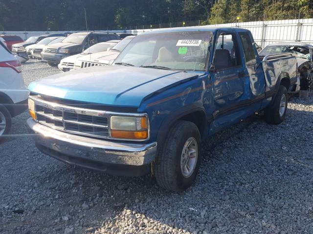 1B7GL23Y0RW139106 - 1994 DODGE DAKOTA BLUE photo 2