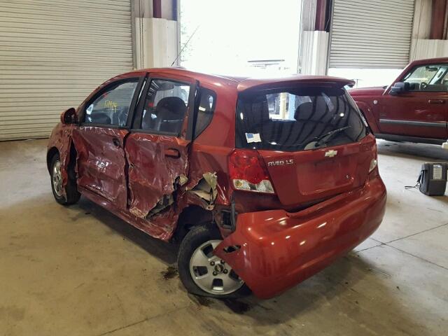 KL1TD66656B676836 - 2006 CHEVROLET AVEO BASE Czerwony zdjęcie 3