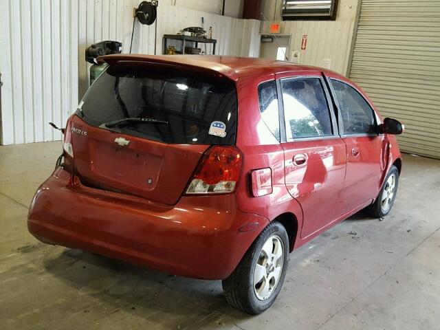 KL1TD66656B676836 - 2006 CHEVROLET AVEO BASE Czerwony zdjęcie 4
