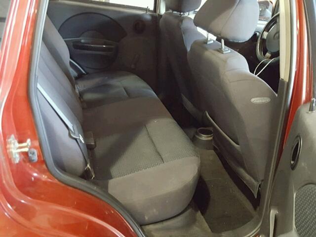 KL1TD66656B676836 - 2006 CHEVROLET AVEO BASE Czerwony zdjęcie 6