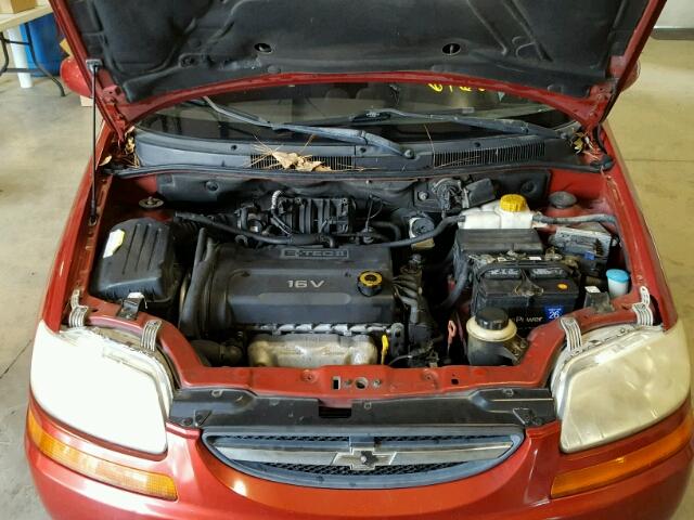KL1TD66656B676836 - 2006 CHEVROLET AVEO BASE Czerwony zdjęcie 7