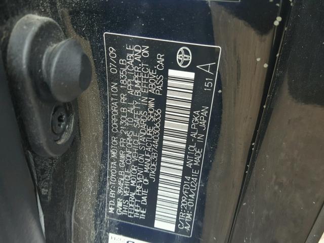 JTKDE3B74A0306336 - 2010 TOYOTA SCION TC 黑色 照片 10