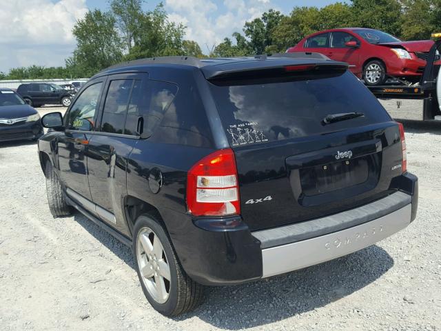 1J8FF57W37D108303 - 2007 JEEP COMPASS LI BLACK photo 3