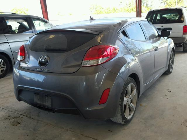 KMHTC6AD9FU244980 - 2015 HYUNDAI VELOSTER B GRAY photo 4