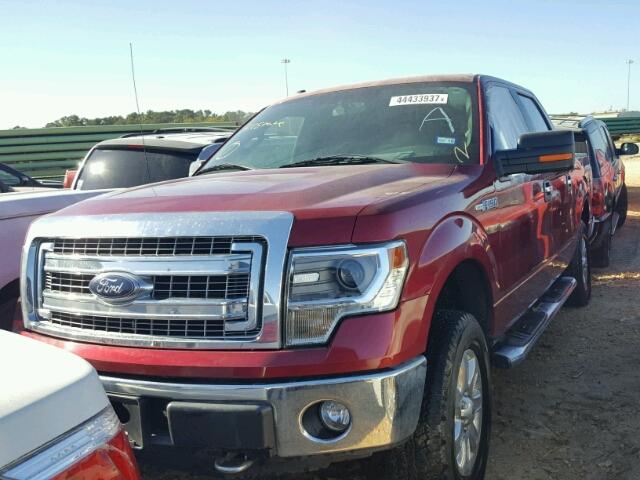 1FTFW1EF4EFD08319 - 2014 FORD F150 SUPER RED photo 2