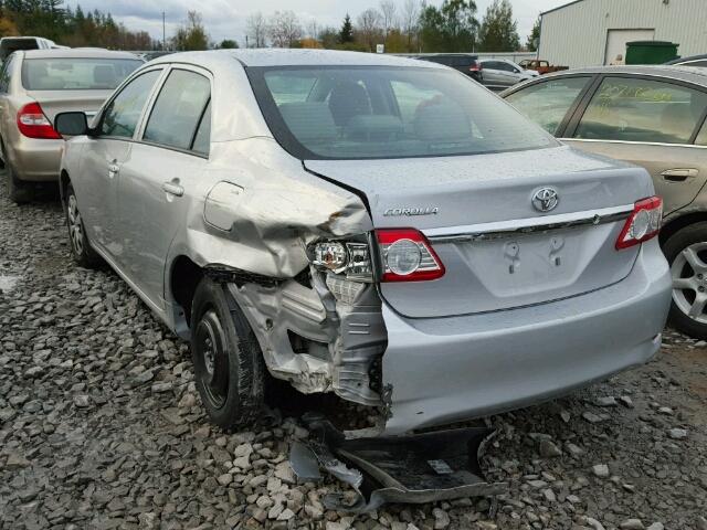 2T1BU4EE4BC706809 - 2011 TOYOTA COROLLA BA SILVER photo 3