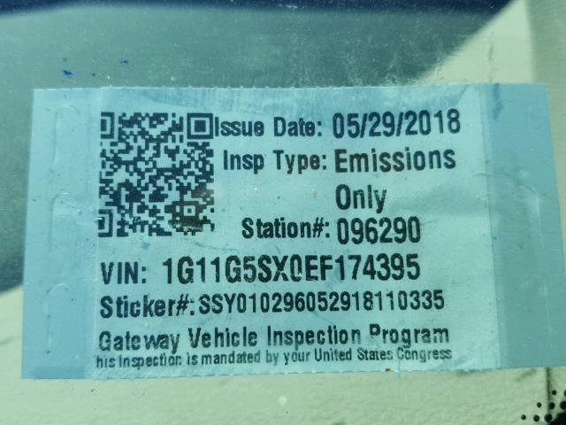 1G11G5SX0EF174395 - 2014 CHEVROLET MALIBU 3LT 棕色 照片 10