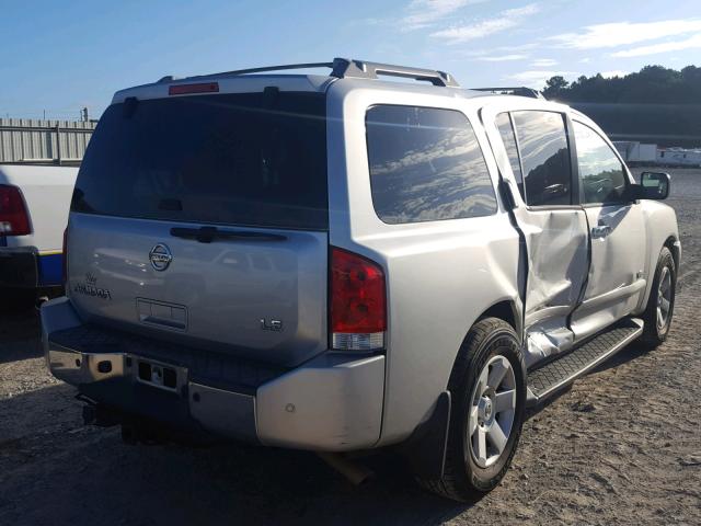 5N1AA08A15N725546 - 2005 NISSAN ARMADA SE SILVER photo 4