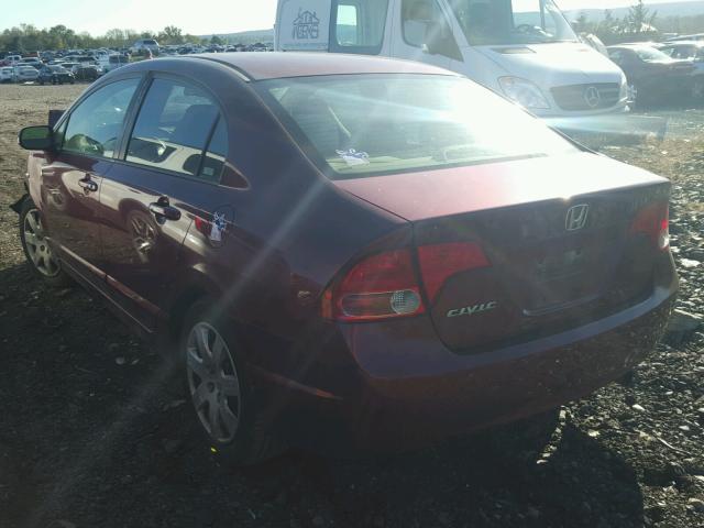 1HGFA16528L055299 - 2008 HONDA CIVIC LX RED photo 3