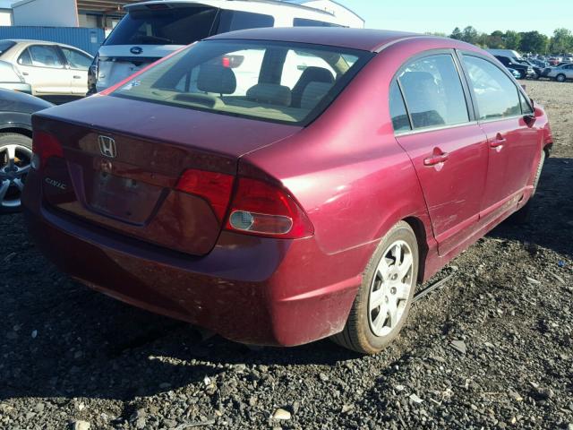 1HGFA16528L055299 - 2008 HONDA CIVIC LX RED photo 4