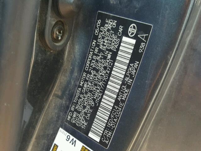 JTKDE177170147121 - 2007 TOYOTA SCION TC 石墨色 照片 10