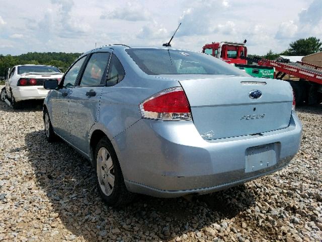 1FAHP34N48W138905 - 2008 FORD FOCUS S/SE BLUE photo 3