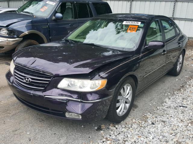 KMHFC46F56A116409 - 2006 HYUNDAI AZERA SE PURPLE photo 2