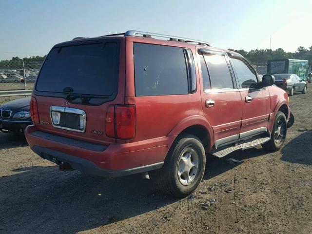 5LMPU28A4XLJ25080 - 1999 LINCOLN NAVIGATOR წითელი ფოტო 4