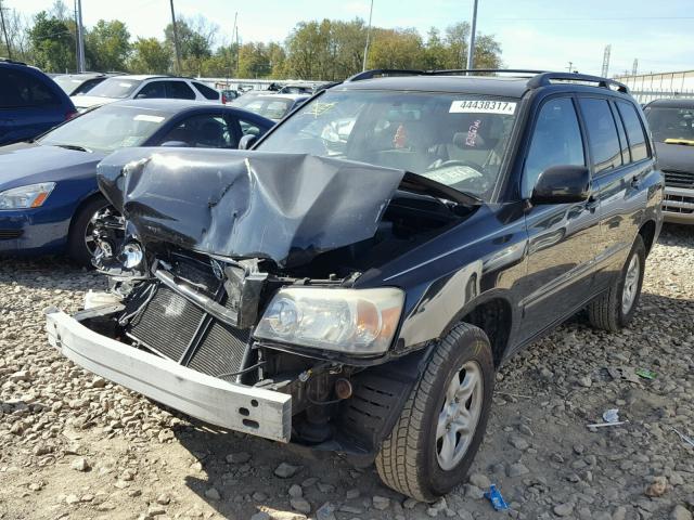 JTEGD21A440084301 - 2004 TOYOTA HIGHLANDER BLACK photo 2