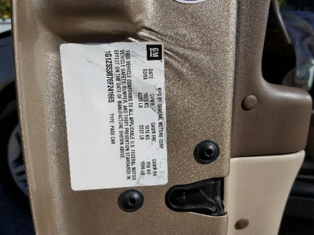 1G1ZS53876F241665 - 2006 CHEVROLET MALIBU LS GOLD photo 10