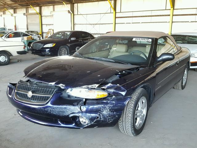 3C3EL55H1VT550556 - 1997 CHRYSLER SEBRING JX PURPLE photo 2