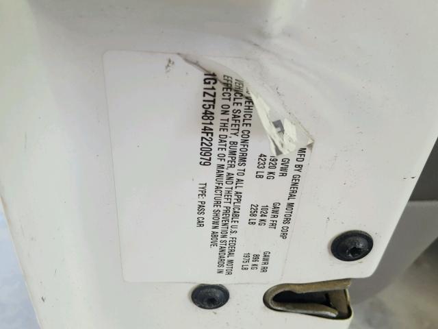 1G1ZT54814F220979 - 2004 CHEVROLET MALIBU LS Ağ foto 10