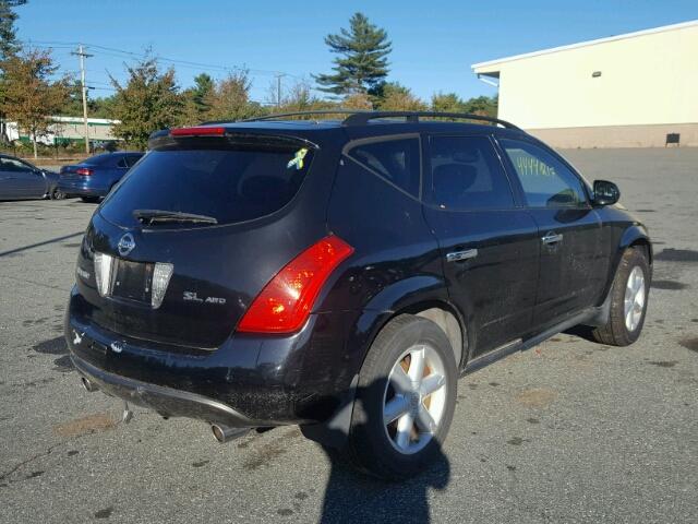 JN8AZ08W15W403917 - 2005 NISSAN MURANO BLACK photo 4